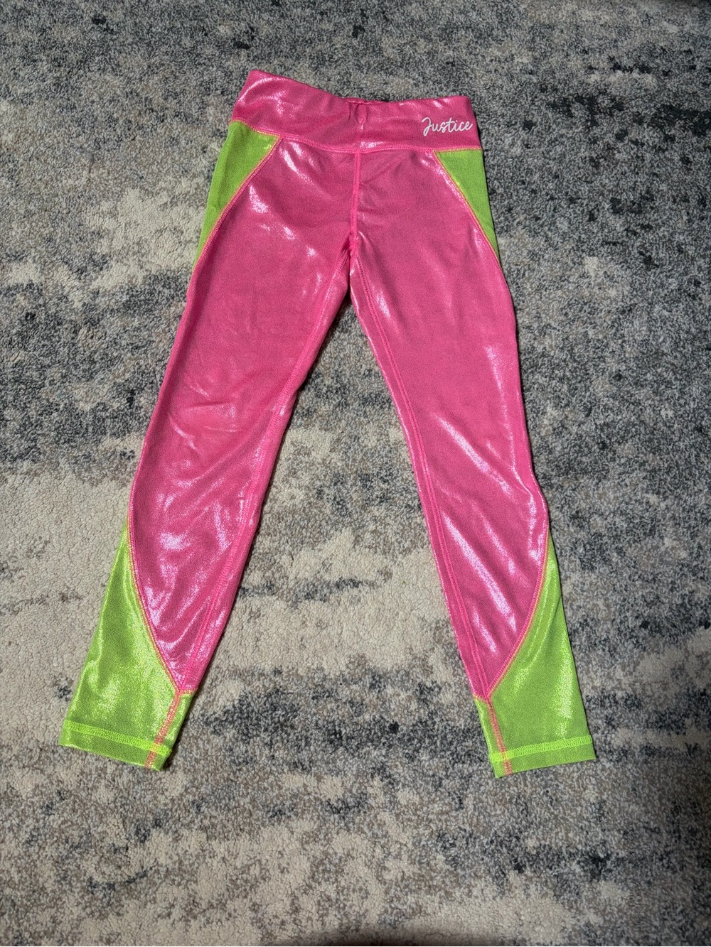 Justice Girls collection X Shine blocked leggings pink size S (7/8)